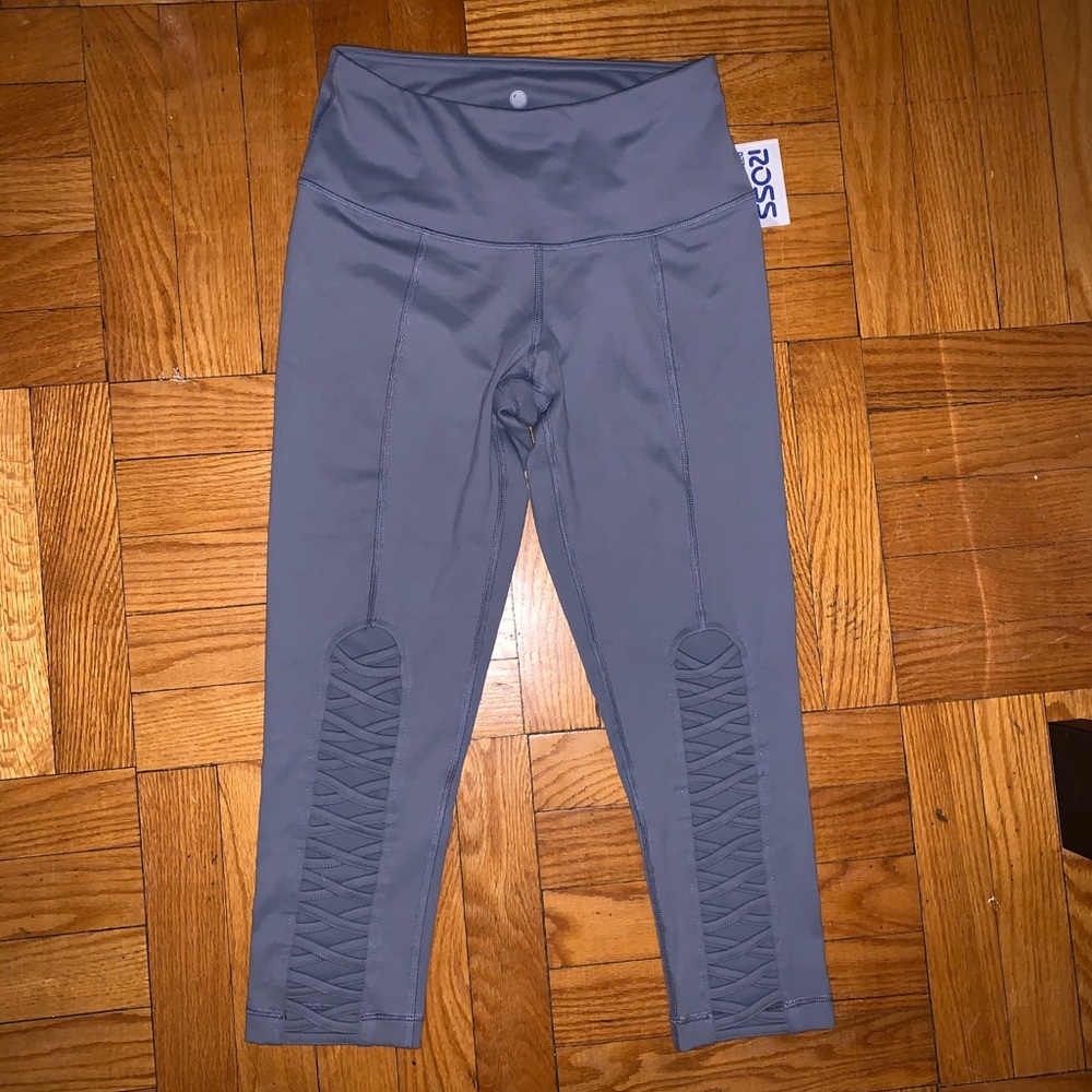 BRAND NEW gray Capri w/crosses on front